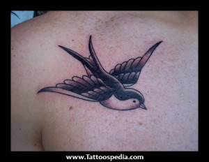And Grey Sparrow Tattoo Black