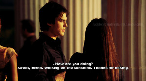 damon, elena, quote, sarcastic, vampire diaries