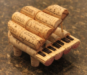 Piano of 19 wine corks 3 small corks and some cut up skewersMusic Wine ...