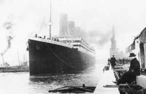 Titanic embarking on its first and last voyage on April 10, 1912.