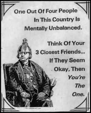 One Out Of Four People In This Country Is Mentally Unbalanced