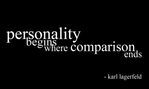 personality begins where comparison ends