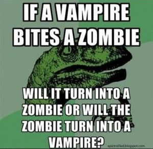 if a vampire bites a zombie
