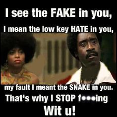 see the fake in you, I mean the low key hate in you, my fault I ...