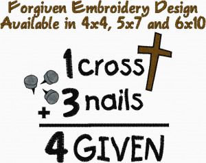one cross three nails forgiven postcards