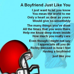 ... Coaster - Boyfriend Poem - American Football + FREE GIFT BOX
