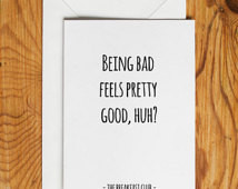 The Breakfast Club classic film quo te greetings card – Being bad ...