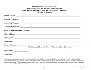 Search Results for: Student Teacher Evaluation Form Printable