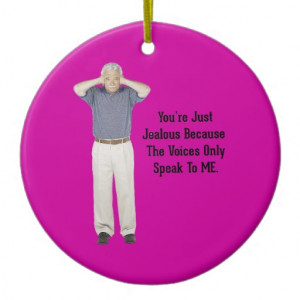 The Voices - Funny Sayings Quotes Double-Sided Ceramic Round Christmas ...