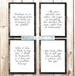 Jane Austen Quote Prints, printable quotes, wall art decor ...