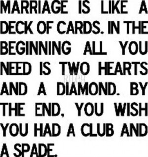 Marriage Is Like A Deck Of Cards
