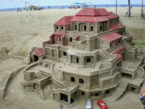 Awesome sand castle house.