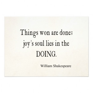 ... Won Joy Soul Lies Doing Shakespeare Quote Personalized Invitation