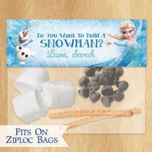 Do You Want to Build a Snowman Frozen Favor Bag Toppers - Customized ...