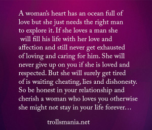 Cherish A Woman Who Loves You