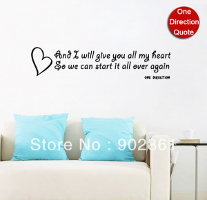 ... One Direction Super Band Team vinyl Wall Quote Saying Sticker For
