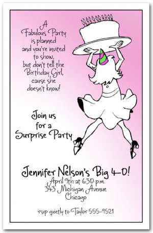 Kick it Up Lady & Cake Birthday Party Invitations
