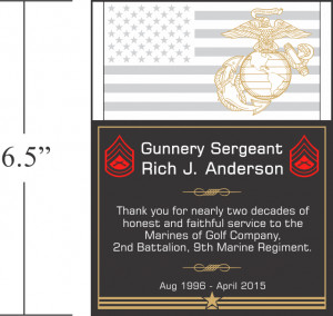 Marine Corps Service Plaque recognizes marine corps service members ...