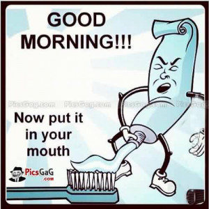 Good Morning Funny Quote Image – Good Morning. Now Put it in your ...
