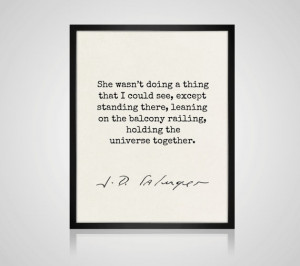 Salinger Quote Poster, Literary Art Print, Love Quote, Romantic Quote ...