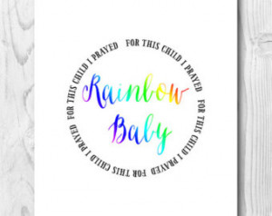 Rainbow Baby, Printable Art Print Poster, Miscarriage, Stillbirth Hope ...