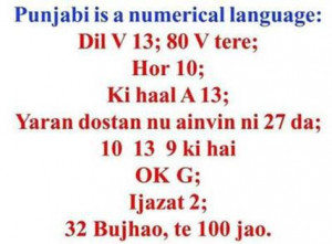 Punjabi a numerical language?