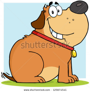 happy brown fat dog cartoon happy fat dog cartoon mascot