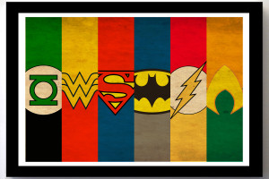 ... Poster- Superman, Batman, Wonder Woman, Aquaman, Green Latern