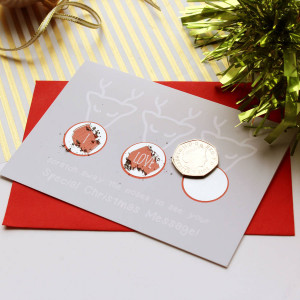 ... RETRO STATIONERY > REINDEER 'I LOVE YOU' SCRATCH OFF CHRISTMAS CARD