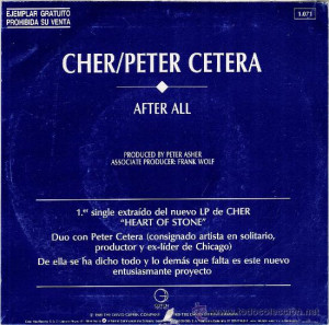 VINILO 7 39 CHER amp PETER CETERA 39 AFTER ALL 39 DE 1979 DISCOGRAFIA