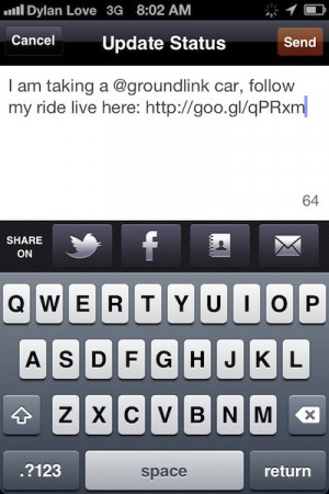 lets you post an update to your social networks to let your friends ...