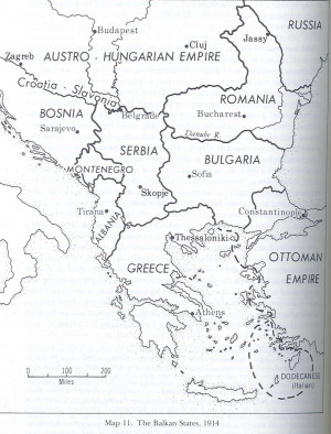 map of the balkans 1914