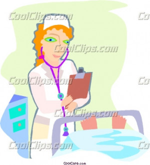 nurse caring for a sick Vector Clip art