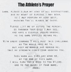 pre game prayer for athletic success