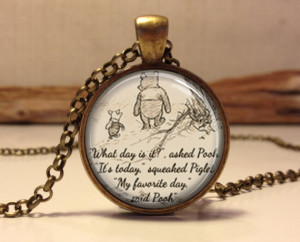 Winnie the Pooh quote necklace. inspirational quote. jewelry necklace ...