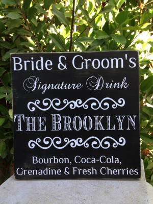Wedding Bar Sign Signature Drink Wood Sign Distressed CUSTOM ...