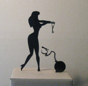 Wedding Cake Topper - Ball and Chain and Key