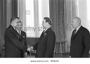 Stock Photo Leonid Brezhnev meets with President of Egypt Gamal