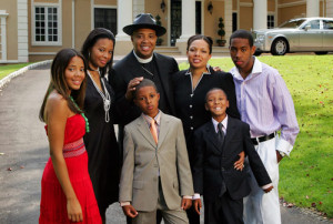 Reverend Run from Run DMC and his family