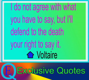 ... you have to say, but I'll defend to the death your right to say it