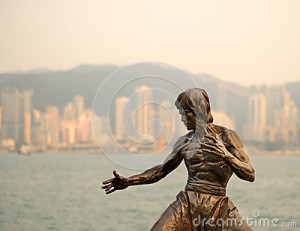 Bruce Lee statue at Avenue of the Stars October 8, 2012 in Hong Kong ...