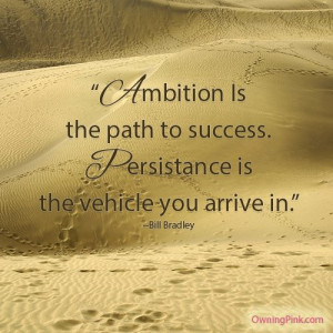 Ambition and Persistence Equals Success