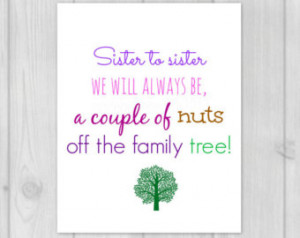 Gift for Sister - Wall Art - Sister Quote - Sister Gift - Family Quote ...