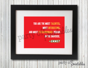 Emmet Saying Wall Art Lego Movie Quote Sign Playroom Home Decor Phrase ...