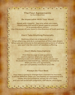 The Four Agreements by Don Miguel Ruiz Be Impeccable With Your ...