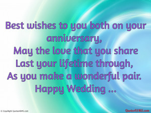 Best wishes to you both on your anniversary...