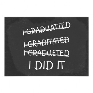 ... Graduated Funny Misspelling Humor Chalkboard Personalized Invitations