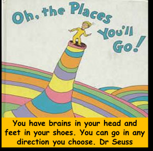 ... in your shoes. You can go in any direction you choose. — Dr. Seuss