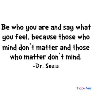 DR SEUSS BE WHO YOU ARE SAY WHAT YOU FEEL Quote Vinyl Wall Decal Decor ...