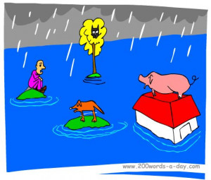 to flood inundate inonder imagine the floods inundate the country